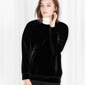 & other stories black velvet sweatshirt size 12